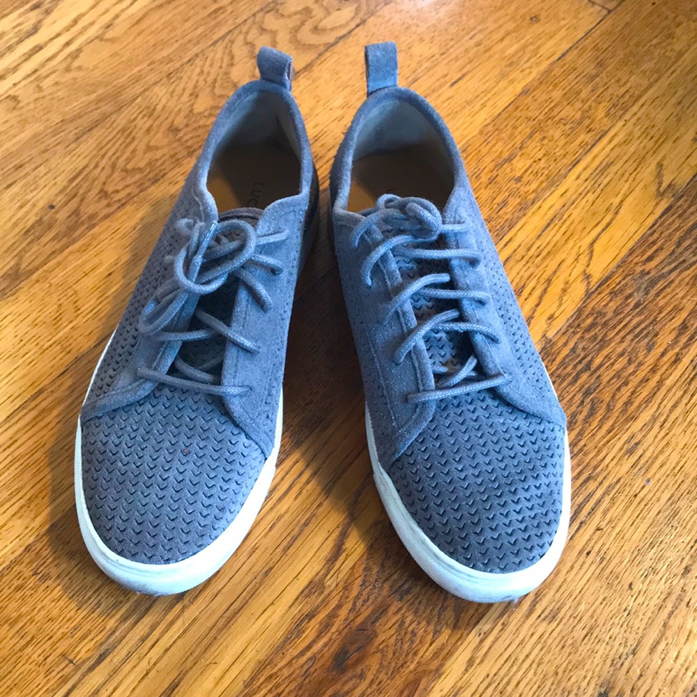 Lucky Brand LaWove Suede Gray Sneakers Shoes 7